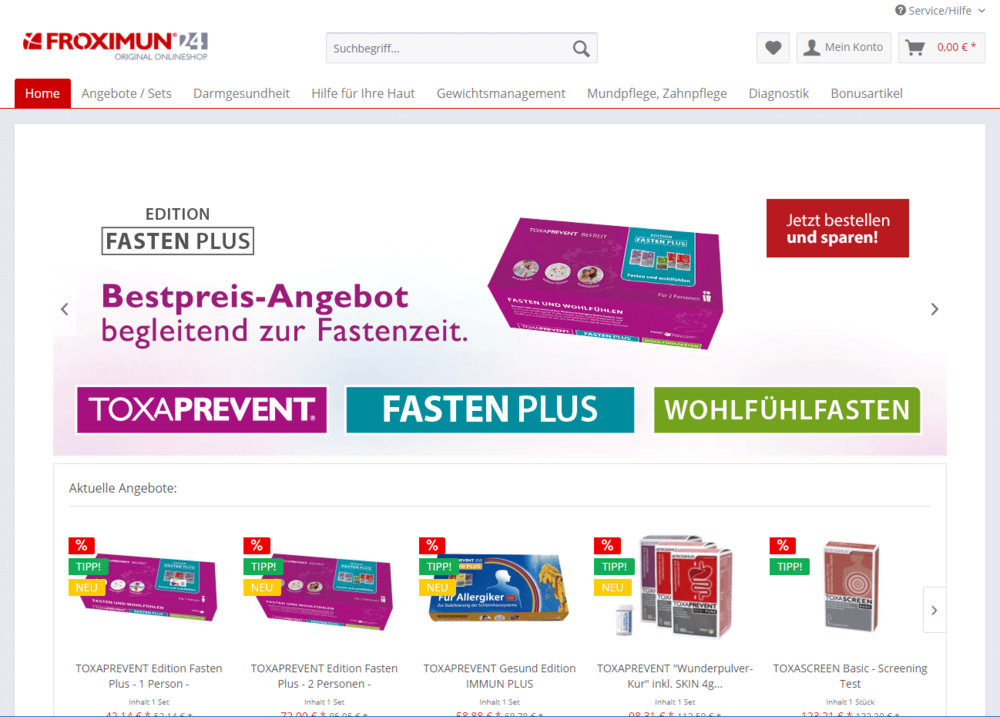 Beispieldarstellung der Titelseite des FROXIMUN24 Original Onlineshop