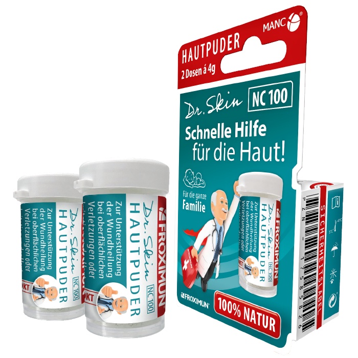 Produktbild FROXIMUN Dr. Skin NC 100 Hautpuder 2x4g Hängeblister